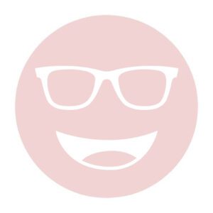 Circular icon with a smiling face wearing glasses, representing the FL-41 Indoor lens tint.