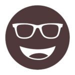 Circular icon with a smiling face wearing glasses, representing the FL-41 Outdoor lens tint.