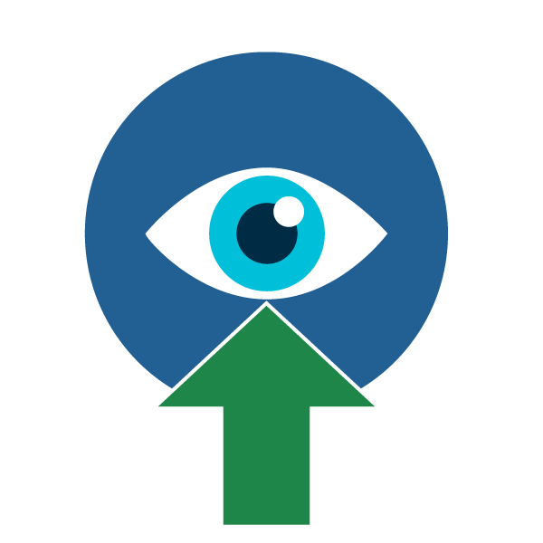 Eye with arrow going up