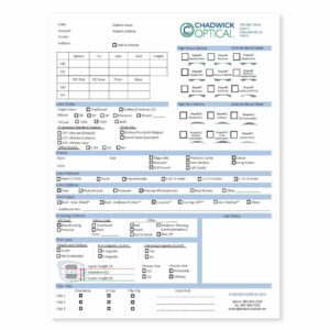 Chadwick Optical Order Form Thumbnail