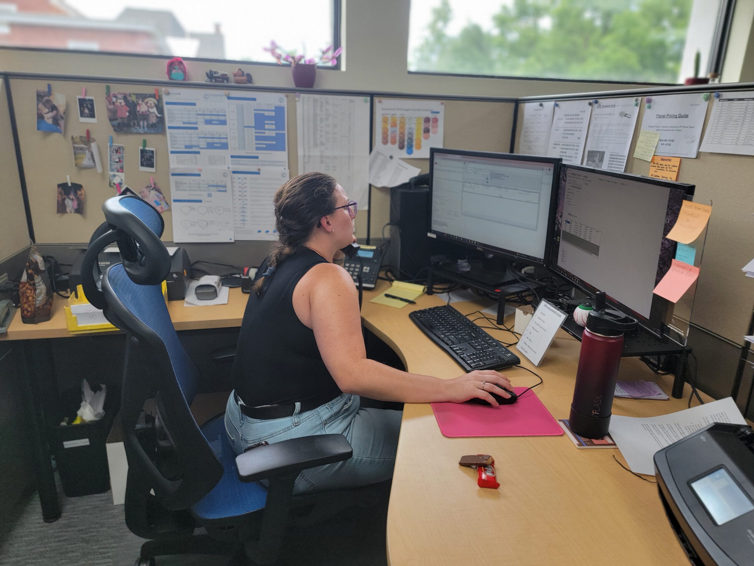 Chadwick Optical customer service representative working at her desk