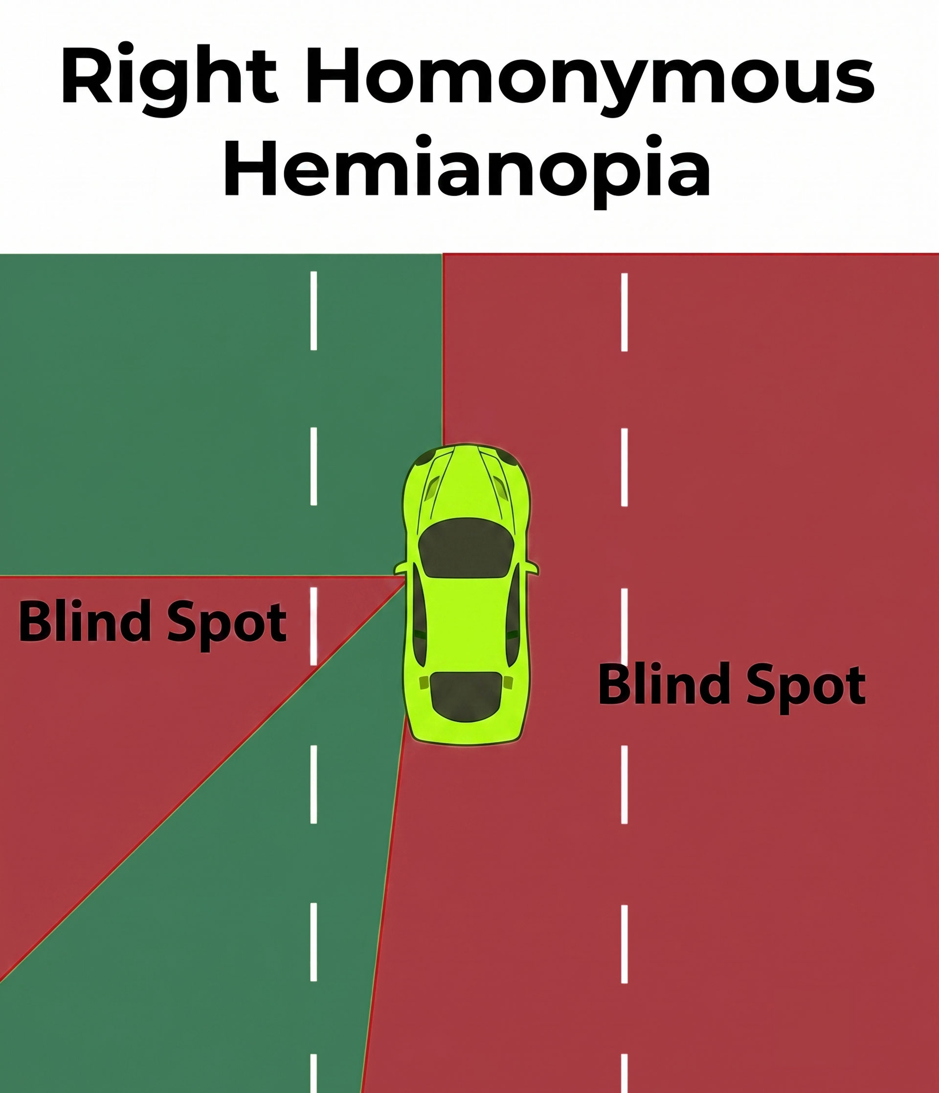 Chadwick Optical lenses aid Right Homonymous Hemianopia, restoring side vision for safer driving and fewer blind spots.