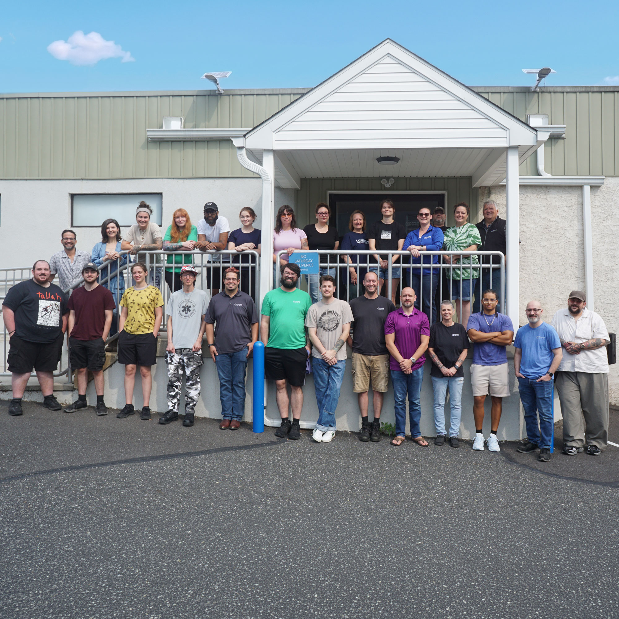 Chadwick Optical team group photo outside the lab