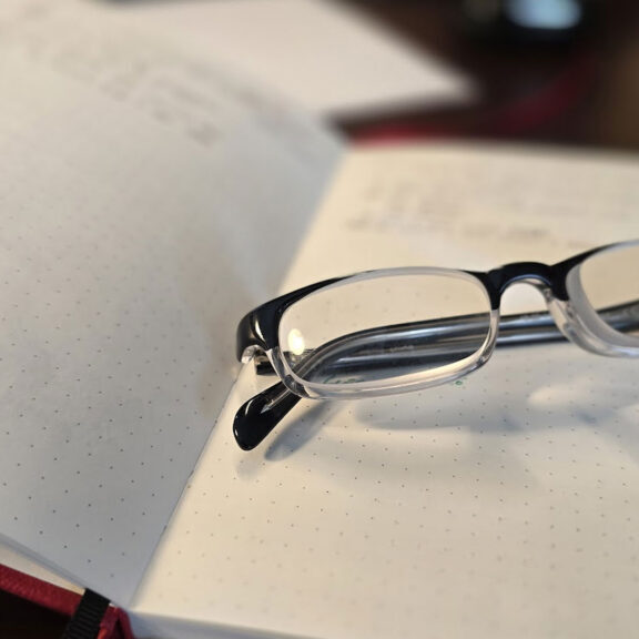 Chadwick Optical Near Vision Glasses prism readers on desk